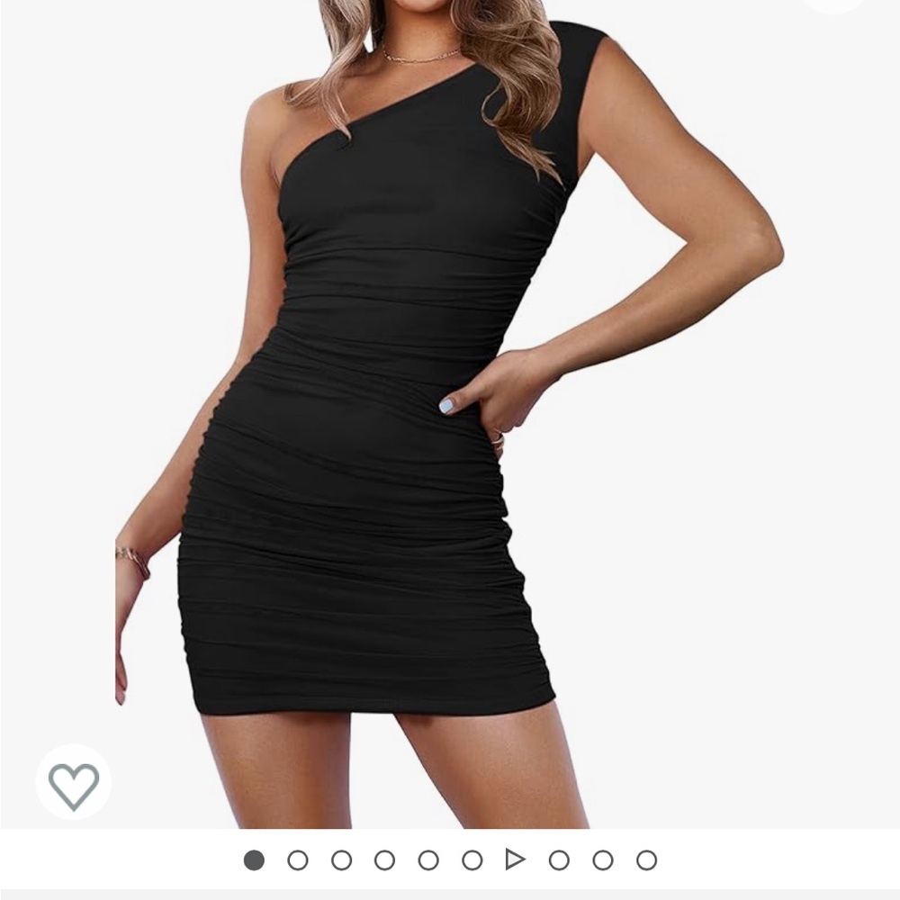 XL Women's Ruched One Shoulder Mini Dress